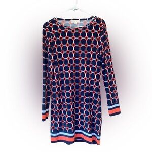 Michael kors long sleeve box print dress